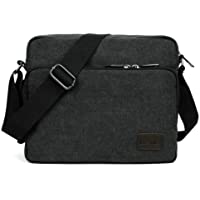 LOSMILE Bolsa de Mensajero Bandolera de Lona Retro para Hombres y Mujeres Mediano- Deportes- Trabajo- Casual- Viajes…